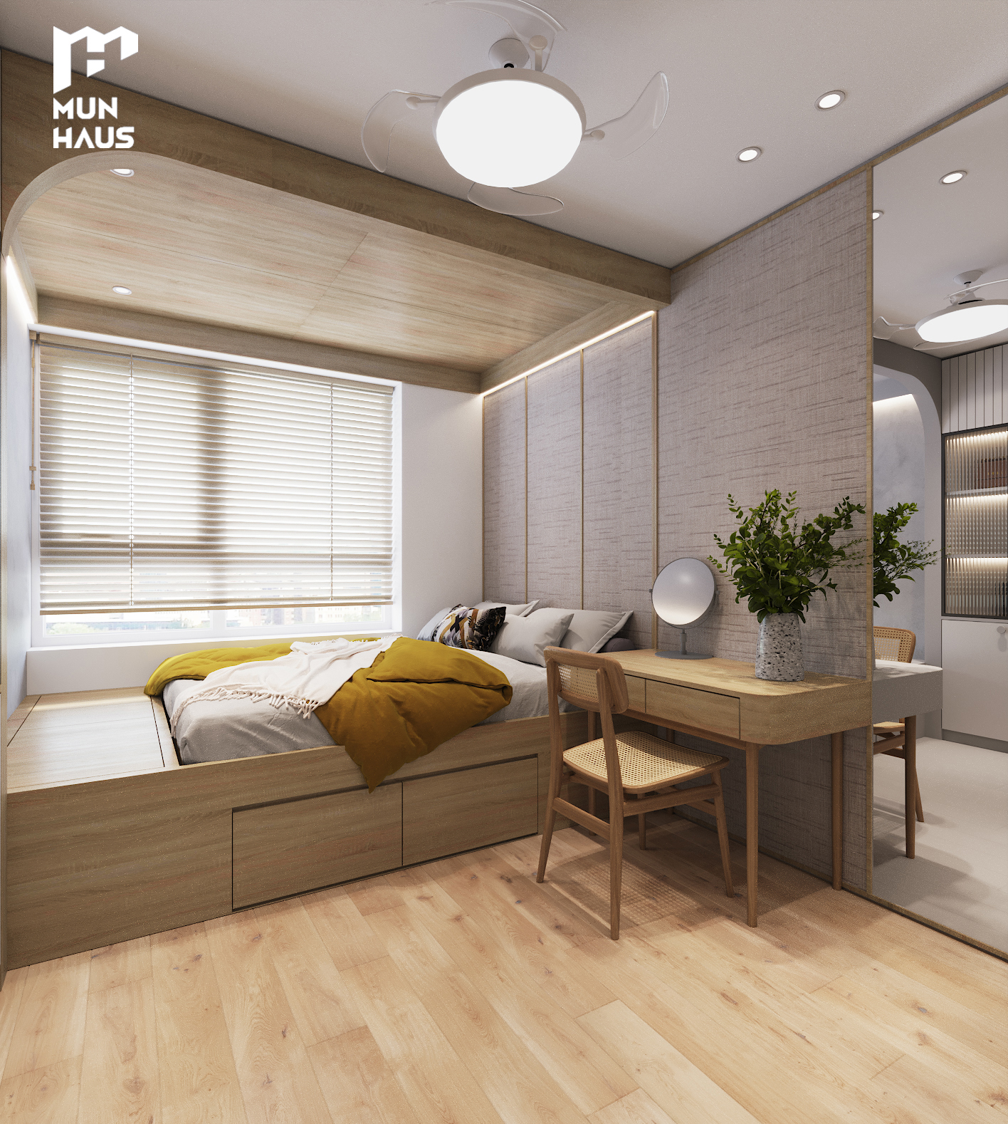 Thiết kế phòng ngủ hiện đại cho chung cư Ecopark
