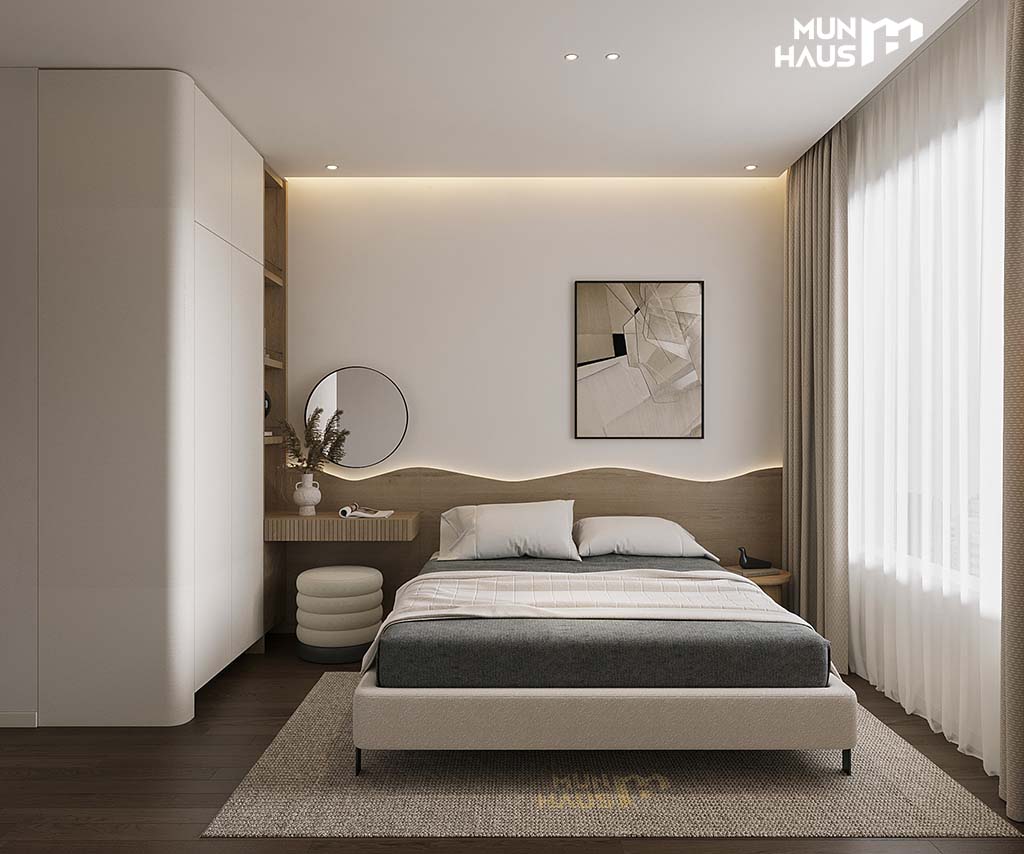 Thiết kế phòng ngủ căn hộ 2 ngủ chung cư Hoàng Huy Commerce