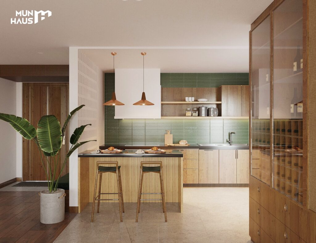 Thiết kế phòng bếp duplex hiện đại