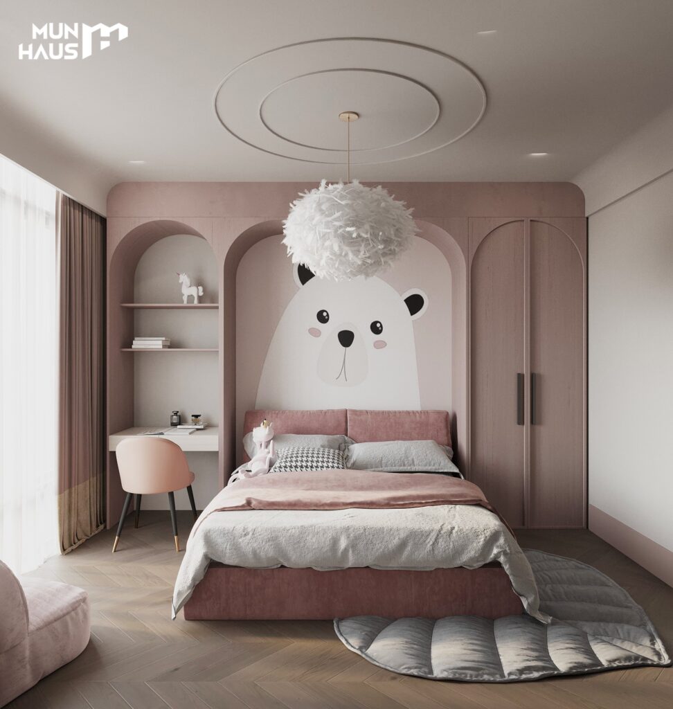 Mẫu phòng ngủ màu hồng đẹp