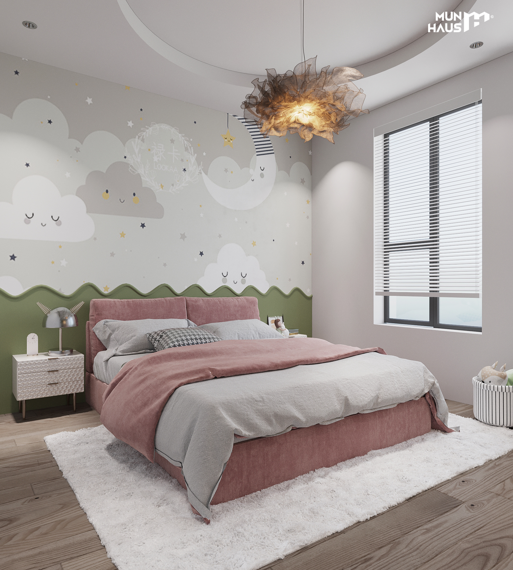 Thiết kế phòng ngủ với màu sắc tươi sáng bắt mắt